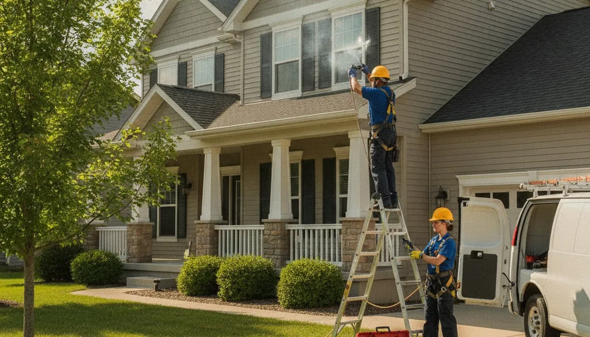 Plumber repairing a pipe in Des Moines, IA for local plumbing repair service