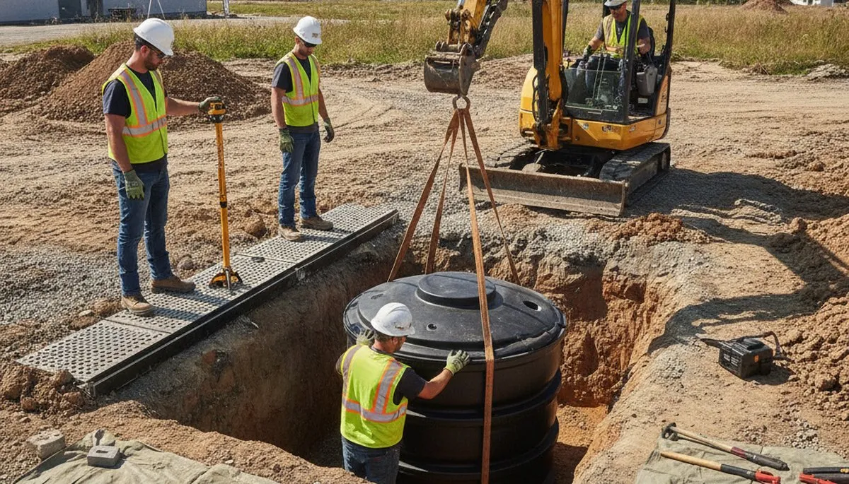 Septic tank installation for Des Moines, IA homes by On Call Plumbers